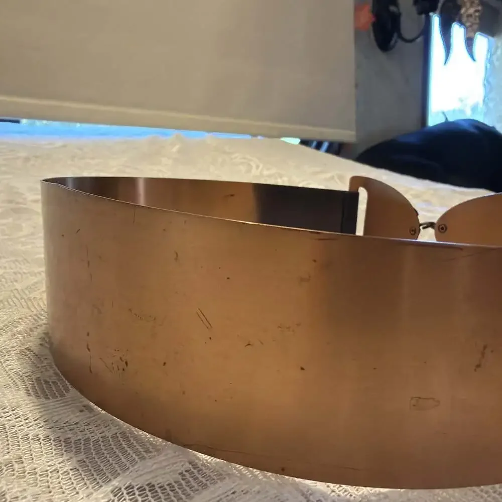 VINTAGE! 1950’s Solid Copper Leaf Adorned Belt 25”boho Whimsigoth Cinch Belt